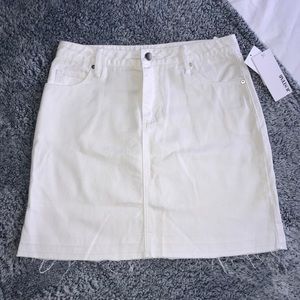 White Denim Skirt